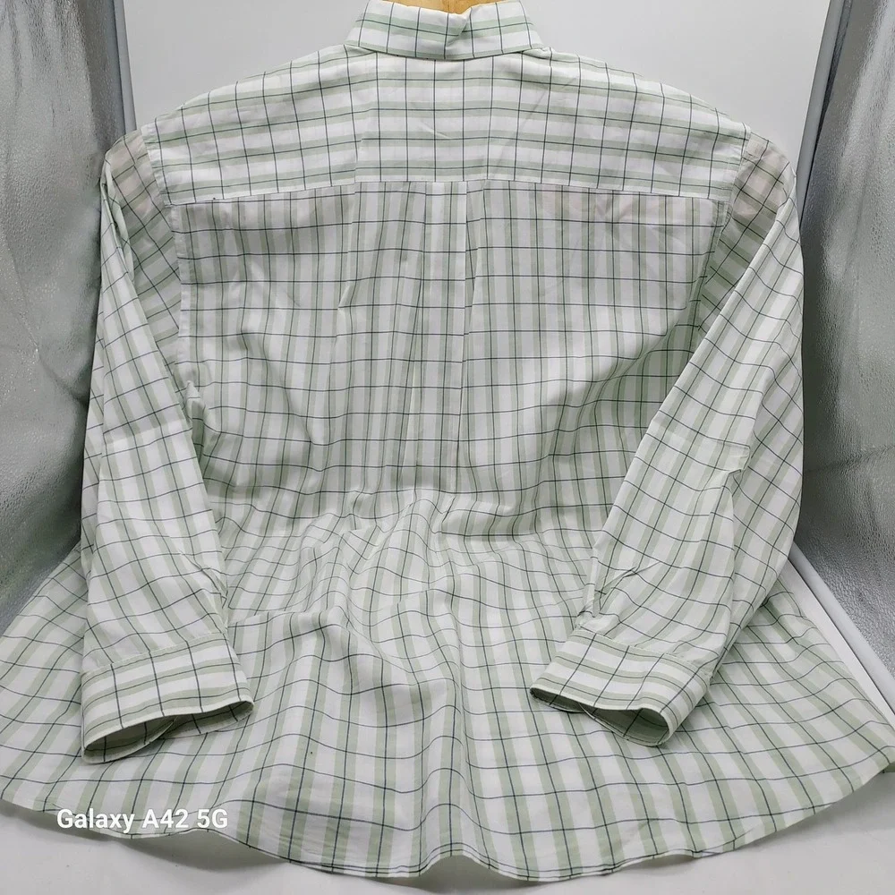 Banana Republic Mens Classic Fit Button Down Shirt Green Plaid Long Sleeve M